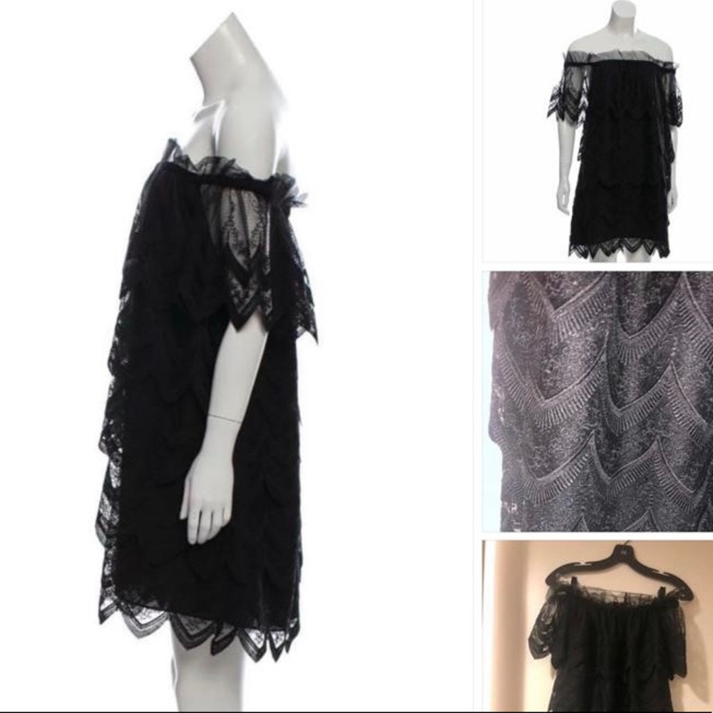 Alexis black off the shoulder tiered dress